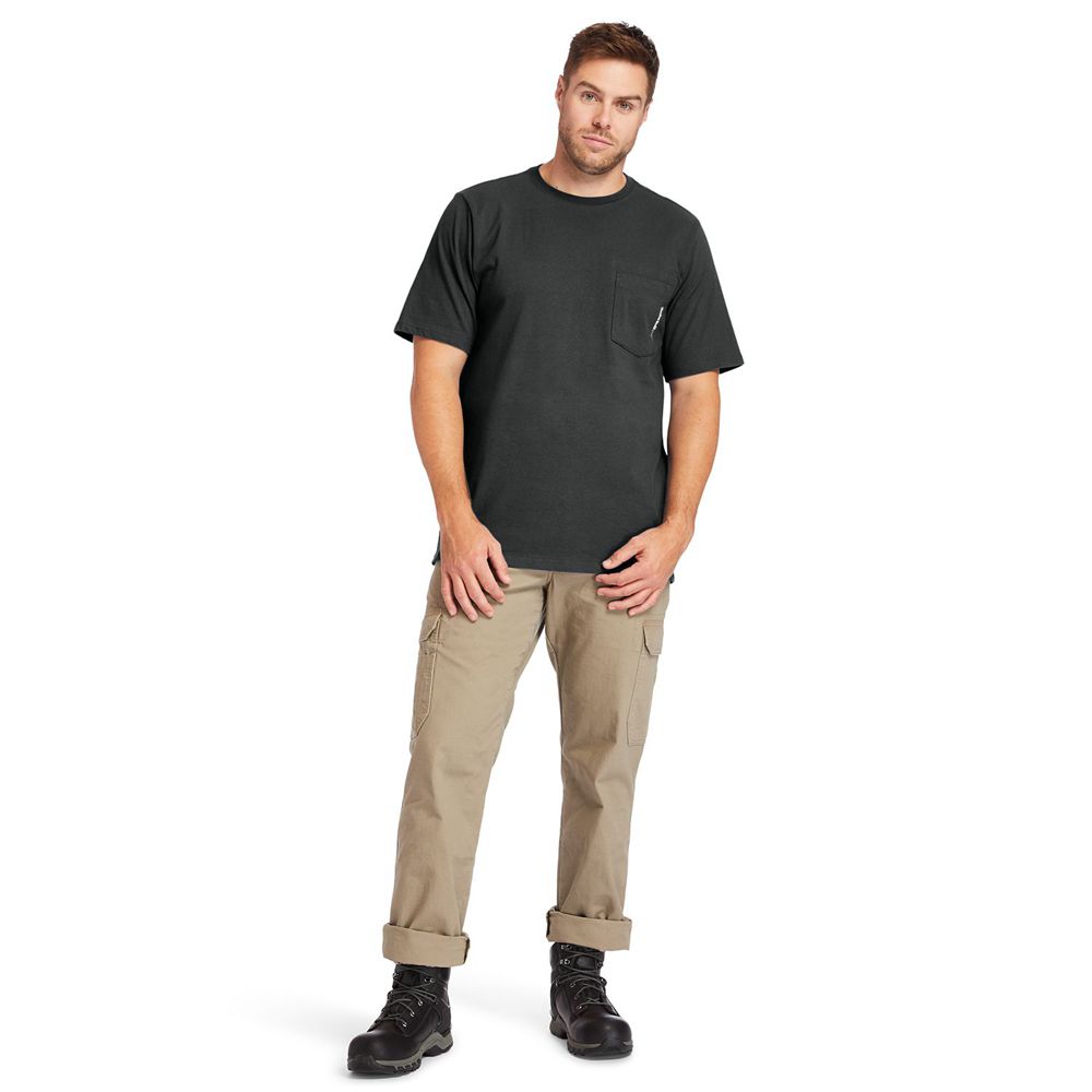 Camisetas Timberland Hombre Pro® Big & Tall Base Plate Short-Sleeve Negras - Chile SYJ-053726